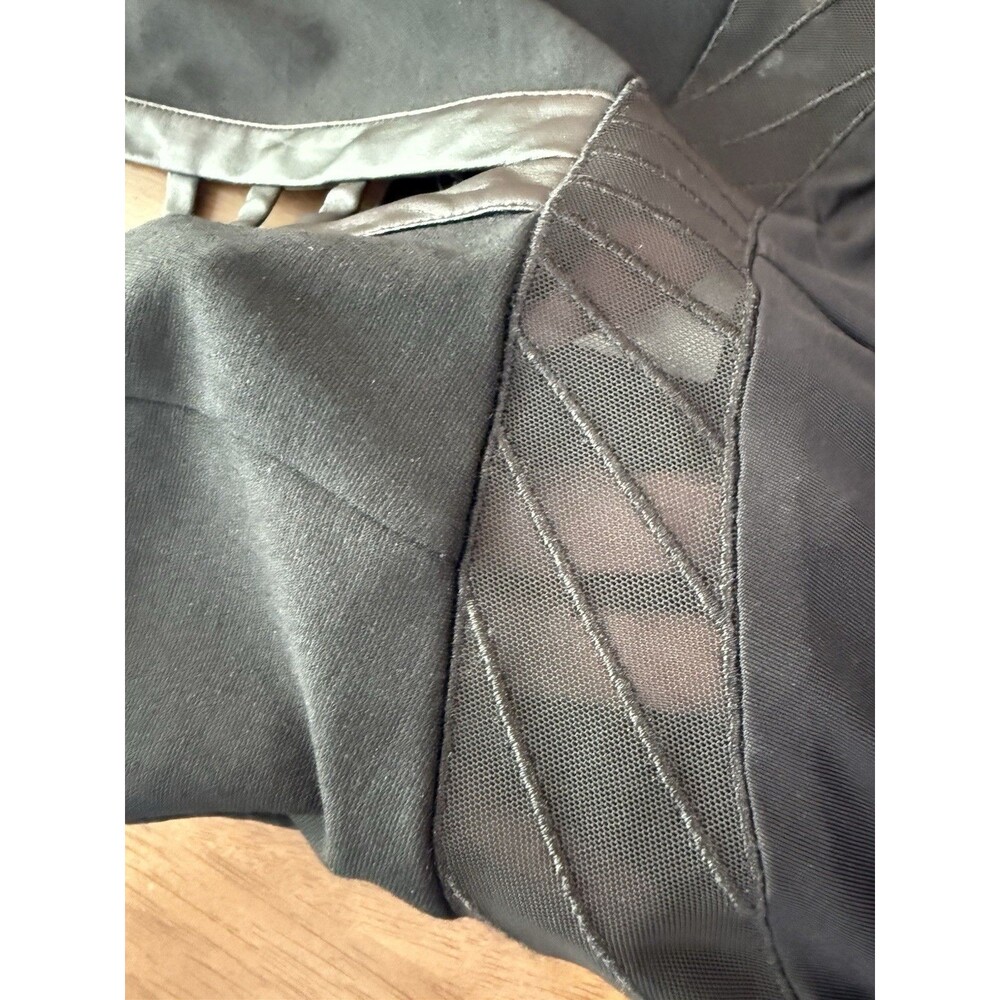 Ark & Co Black Halter Cutout Wide Leg Jumpsuit Faux Leather Trim NWT Small Sexy - Picture 8 of 14